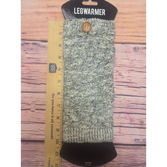 Cozy Knit Button-Accent Leg Warmers One Size Gray Heather - Picture 4 of 4